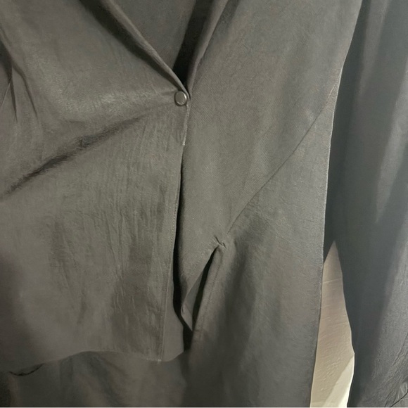 Rag & Bone Women's Black Debbie V-Neckline Black Button Collar Top Size Small - Picture 5 of 7